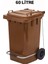 60 Lt Kahverengi Pedallı Çöp Konteyneri 2