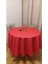 Kırmızı Yuvarlak Sıvı Itici ve Leke Tutmaz Masa Örtüsü 6