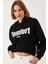 Kadın Üç Iplik Şardonlu Yanları Fermuarlı Crop Sweatshirt 1