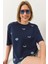 Kadın Göz Baskılı Kısa Kollu Pamuklu Oversize T-Shirt 2