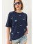 Kadın Göz Baskılı Kısa Kollu Pamuklu Oversize T-Shirt 4