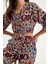 Kadın Desenli Crop Bluz Pantolon Takım 5