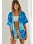 Kadın Etnik Desenli Kısa Kollu Viskon Kimono 2
