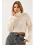 Kadın Balıkçı Yaka Saç Örgülü Triko Kazak 4