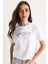 Kadın Taşlı Kalp Aksesuarlı Normal Kalıp Pamuklu T-Shirt 2