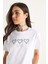 Kadın Taşlı Kalp Aksesuarlı Normal Kalıp Pamuklu T-Shirt 3