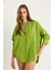 Kadın Düşük Omuz Oversize Basic Bürümcük Gömlek 5
