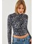Kadın Balıkçı Yaka Desenli Bluz - 2