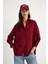 Kadın Düşük Omuz Oversize Basic Bürümcük Gömlek 4