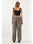 Kadın Yan Çizgili Leopar Jogger Pantolon Mbms 1