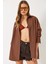 Kadın Düşük Omuz Oversize Basic Bürümcük Gömlek 5