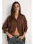 Kadın Düşük Omuz Oversize Basic Bürümcük Gömlek 6
