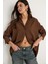 Kadın Düşük Omuz Oversize Basic Bürümcük Gömlek 7