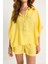 Kadın Yarasa Kol Oversize Gömlek Hasır Kemerli Şort Modal Takım 6