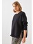 Kadın Bisiklet Yaka Şardonlu Fermuar Detaylı Basic Sweatshirt 1