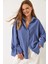 Kadın Düşük Omuz Oversize Basic Bürümcük Gömlek 1