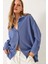 Kadın Düşük Omuz Oversize Basic Bürümcük Gömlek 2