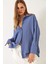 Kadın Düşük Omuz Oversize Basic Bürümcük Gömlek 3