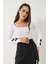 Kadın Kare Yaka Kolu Fiyonk Detaylı Fit Bluz 3