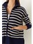 Kadın Çizgili Fermuarlı Triko Hırka 3