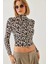 Kadın Balıkçı Yaka Desenli Bluz - 1