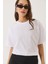 Kadın Pul Detaylı Bisiklet Yaka Kısa Kollu T-Shirt 1
