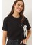 Kadın Aksesuarlı Kısa Kollu Pamuklu T-Shirt 1