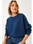 Kadın Bisiklet Yaka Şardonlu Basic Sweatshirt 1