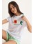 Kadın Love Aksesuarlı Normal Kalıp Pamuklu T-Shirt 3