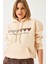 Kadın Üç Iplik Şardonlu Renkli Kalp Baskılı Kapşonlu Sweatshirt Mbhs 1