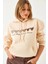 Kadın Üç Iplik Şardonlu Renkli Kalp Baskılı Kapşonlu Sweatshirt Mbhs 3