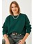 Kadın Bisiklet Yaka Şardonlu Basic Sweatshirt 1
