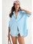 Kadın Düşük Omuz Oversize Basic Bürümcük Gömlek 1