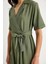 Kadın Kruvaze Yaka Kuşaklı Kısa Kollu Yazlık Elbise 4
