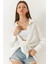 Kadın Düşük Omuz Oversize Basic Bürümcük Gömlek 3
