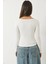 Kadın Kare Yaka Uzun Kol Saran Modal Bluz 4