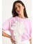 Kadın Çiçek Aksesuarlı Kısa Kollu Pamuklu T-Shirt 2