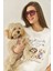 Kadın Yavru Köpek Premium Baskılı Oversize Pamuklu T-Shirt Öt 1