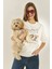 Kadın Yavru Köpek Premium Baskılı Oversize Pamuklu T-Shirt Öt 3