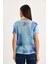Kadın Bisiklet Yaka Desenli Dijital Baskılı Regular Yazlık Örme T-Shirt 5