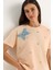 Kadın Kelebek Aksesuarlı Taş Işlemeli Kısa Kollu T-Shirt 1