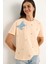 Kadın Kelebek Aksesuarlı Taş Işlemeli Kısa Kollu T-Shirt 2