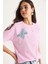 Kadın Kelebek Aksesuarlı Taş Işlemeli Kısa Kollu T-Shirt 3
