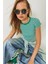 Kadın Çizgili Fitilli Kaşkorse Basic T-Shirt 2