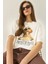Kadın Premium Baskılı Bisiklet Yaka Oversize Pamuklu T-Shirt Öt 1