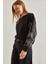 Kadın Kolu Nakışlı Üç Iplik Şardonlu Sweatshirt 3