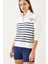 Kadın Yarım Fermuarlı Çizgili Sweatshirt 2