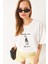 Kadın Nakışlı Oversize Örme T-Shirt 2