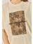 Kadın Premium Leopar Baskılı Oversize Pamuklu T-Shirt Öt 5