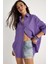Kadın Düşük Omuz Oversize Basic Bürümcük Gömlek 1